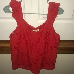 Monteau | Red Lace Blouse - Size Women‘s L